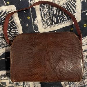Vintage 50s/60s Faux Croc Brown Purse